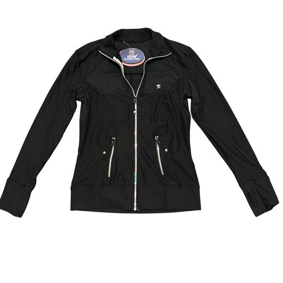 PN Jone Black Women's Sports Jacket Long Sleeve Size 8/Medium Zipper Pockets - Picture 4 of 15